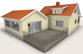 Bygglovsritning tillbyggnad villa